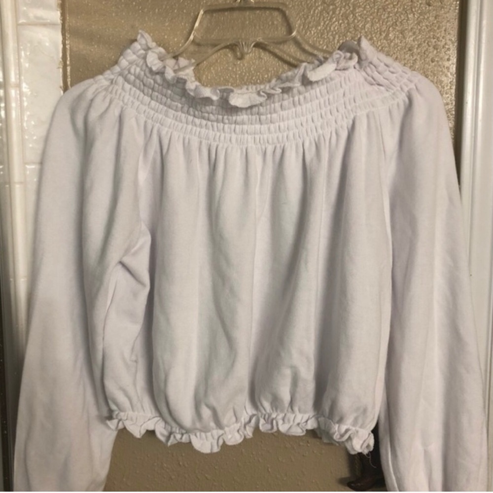 New Garage off the shoulder white long sleeve